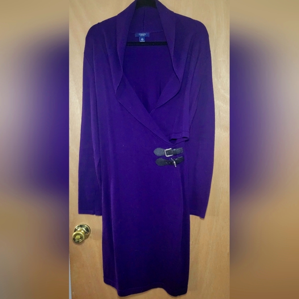 Purple Chaps Sweater Belt Dress ● BNWOT